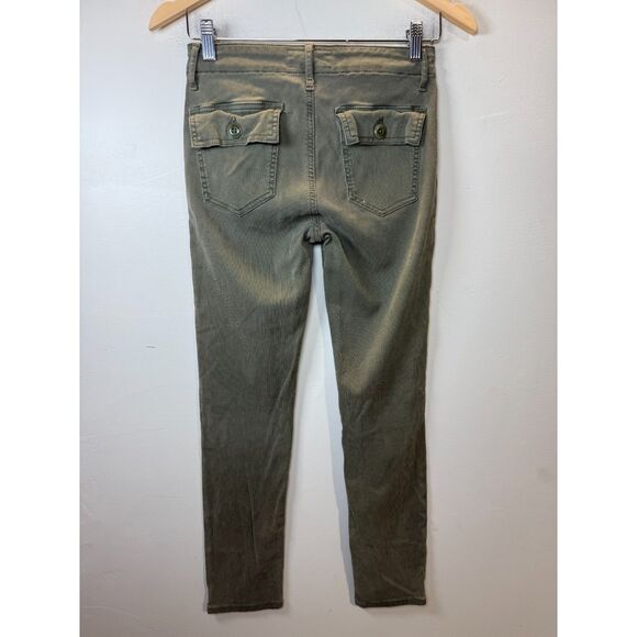 The Great Slouch Cropped Skinny Pants Women’s Size 24 Army Green Casual - Picture 5 of 6